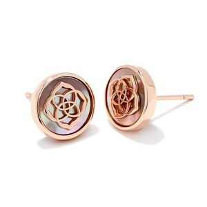 Kendra Scott Dira Coin Stud Earrings crafted with rose gold plating.